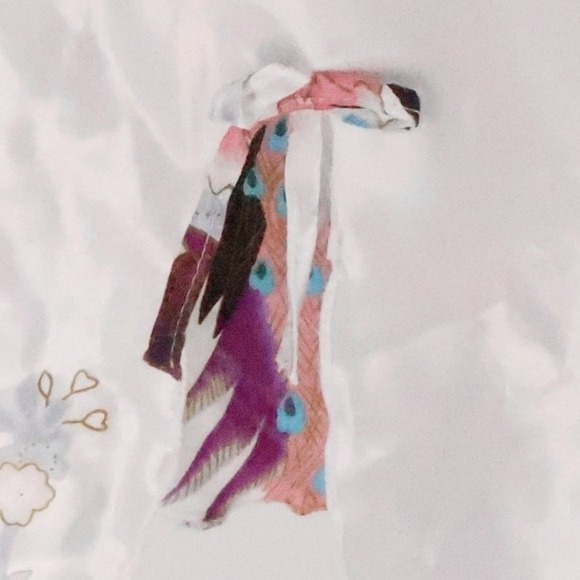 White Peacock Floral Satin Slip Dress Bows Coquette Lingerie Party Y2K Size XXL - Picture 10 of 13